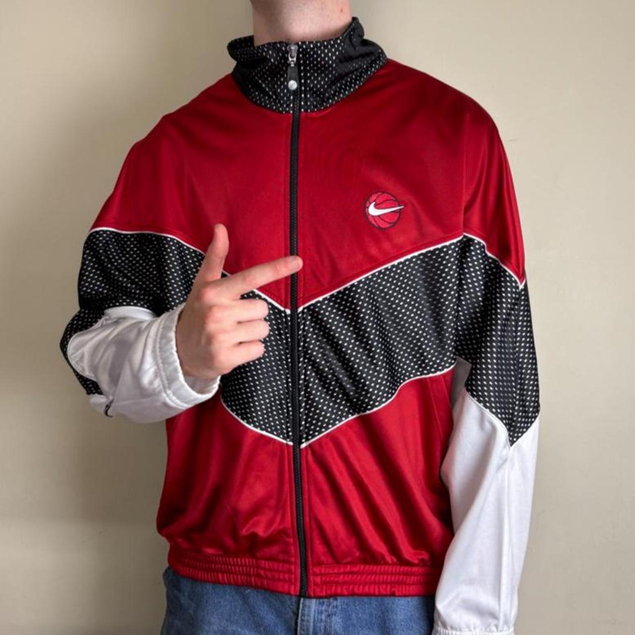 Vintage Nike Basketball 90s Red Track Jacket - XL