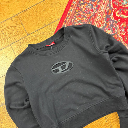 Vintage Diesel Y2K Cutout Black Sweatshirt - Size 8