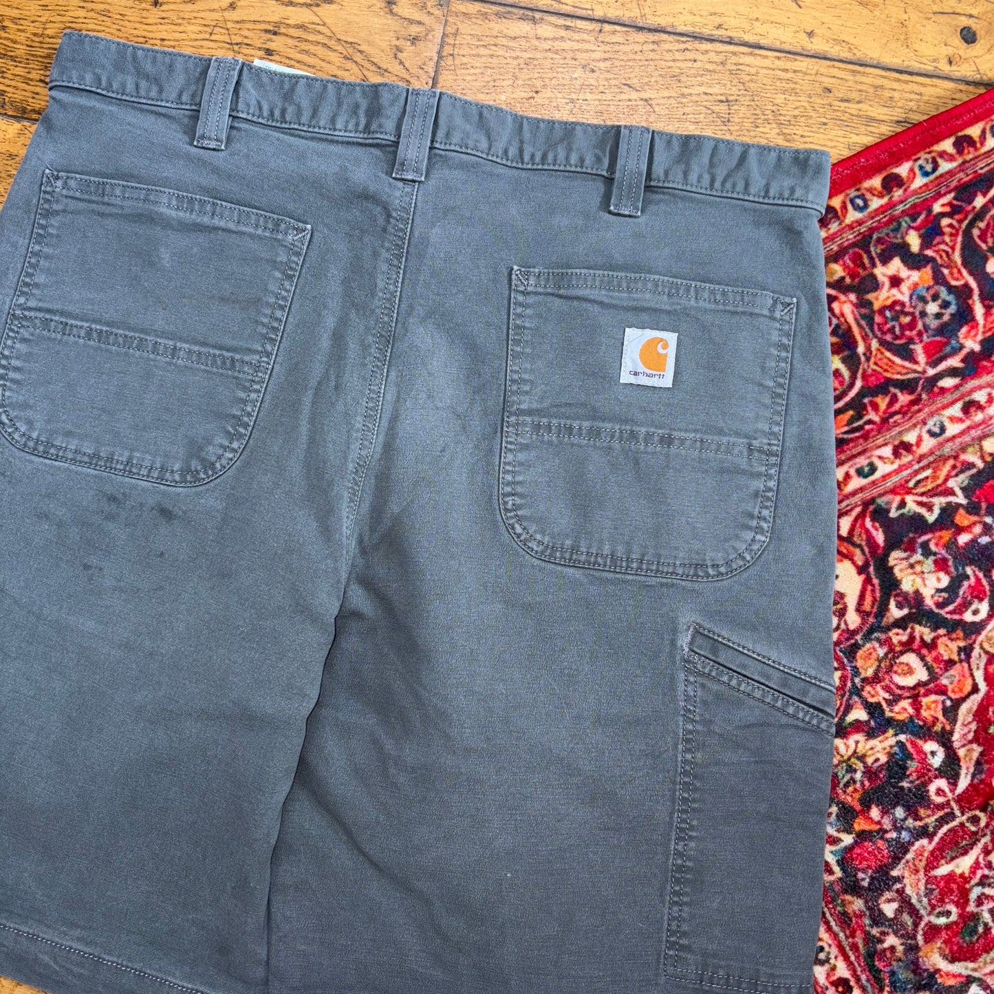 Vintage Carhartt Grey Workwear Baggy Carpenter Shorts - 38