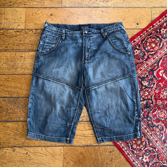 Vintage Grey Denim Shorts - 34