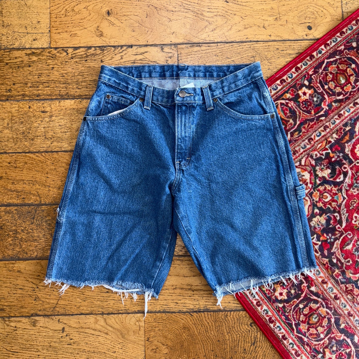 Vintage Dickies Workwear Carpenter Blue Baggy Shorts - 30