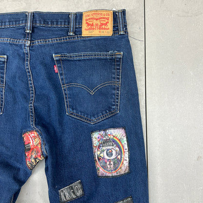 Vintage Levis 501 Pink Floyd Nirvana Blue Denim Straight Jeans - 38