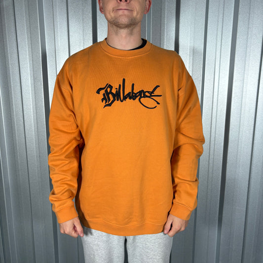 Billabong 00s Orange Surfwear Embroidered Sweatshirt - XL