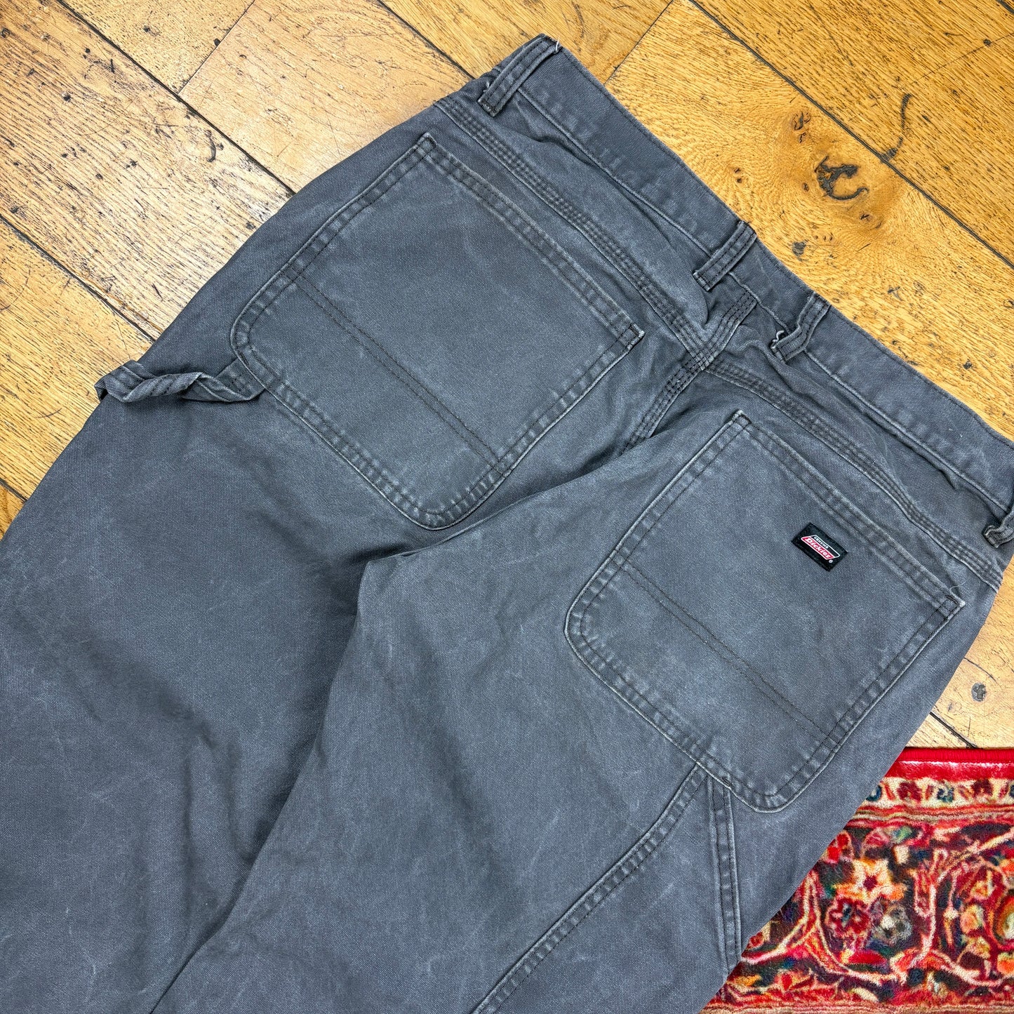 Vintage Dickies Grey Workwear Carpenter Baggy Trousers - 34
