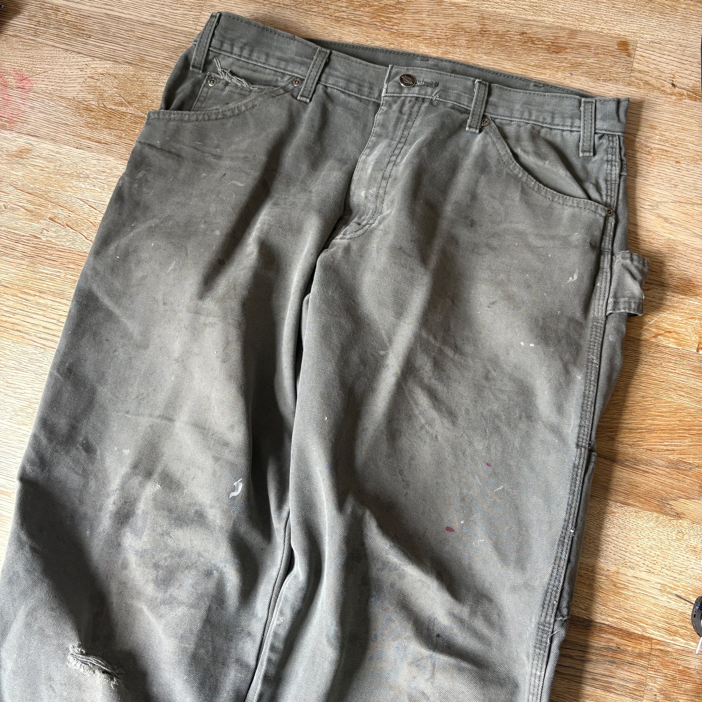 Vintage Dickies Green Workwear Carpenter Baggy Trousers - 34R