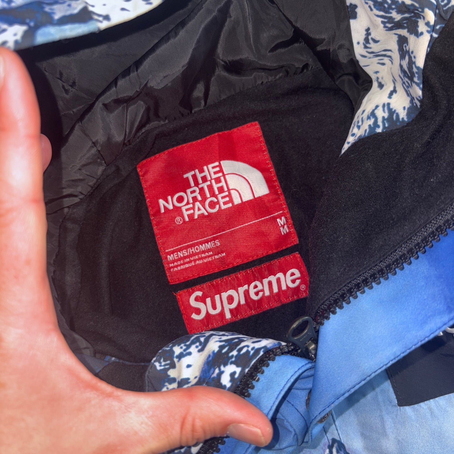 Supreme FW17 North Face Mountain Parka Blue Jacket Coat - M
