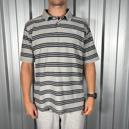 Phat Farm Grey Navy Stripe Polo Shirt - XL