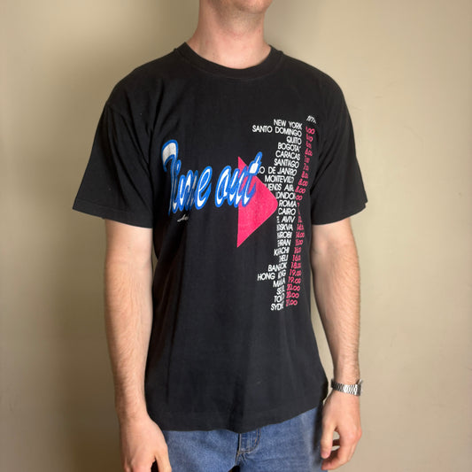 Vintage 90s Time Out Black Single Stitch Graphic T-Shirt - M