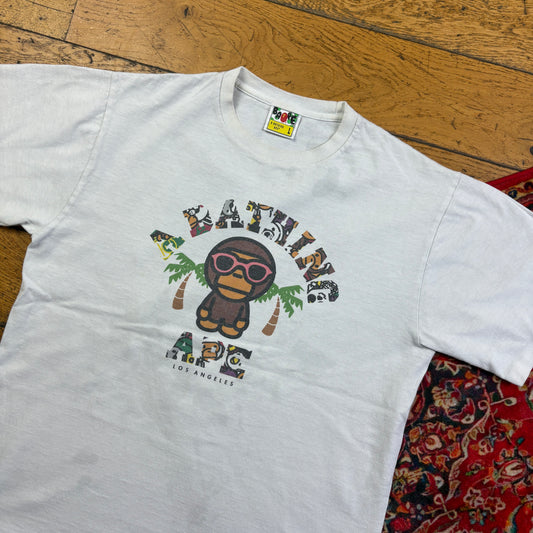 Vintage Bape Bathing Ape White Graphic T-Shirt - S