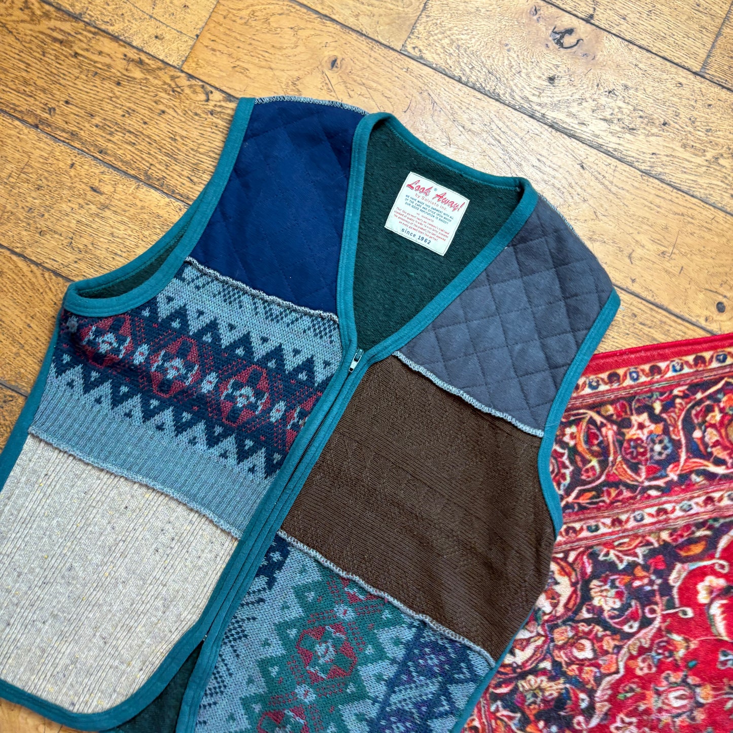 Vintage 90s Blue Knit Gilet Vest - M