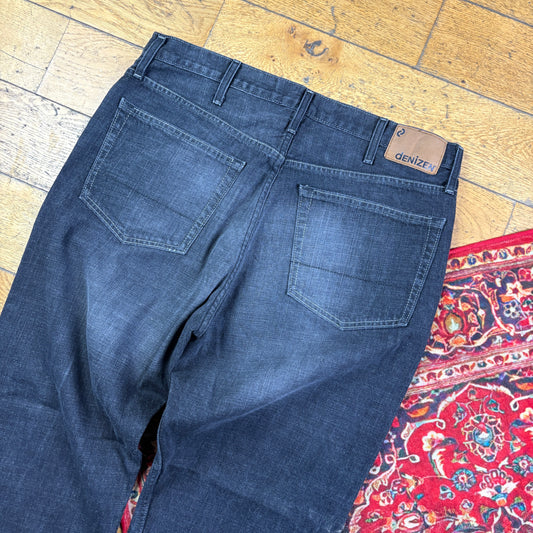 Vintage Levis Denizen Washed Black Baggy Jeans - 38