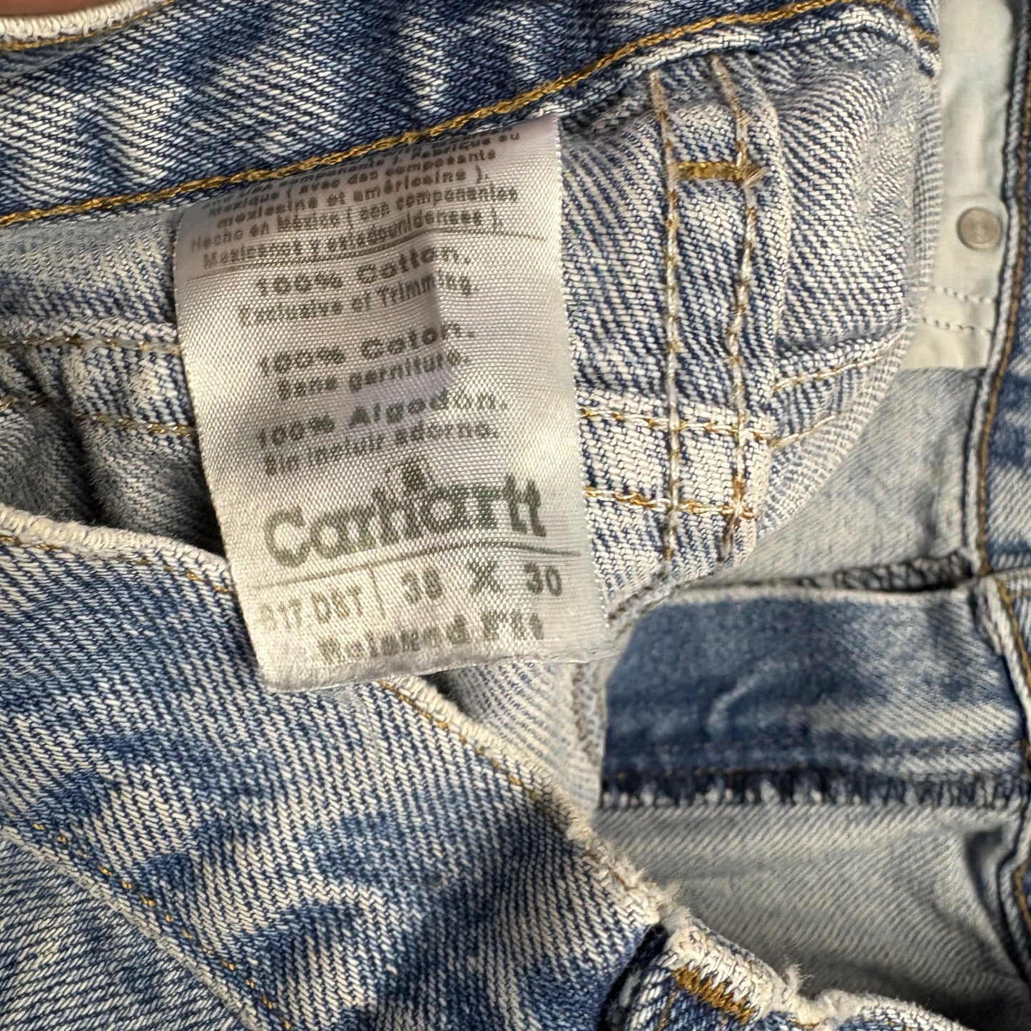 Vintage Carhartt Blue Workwear Carpenter Baggy Tapered Jeans - 40S