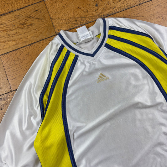 Vintage Adidas White Yellow Graphic T-Shirt - M