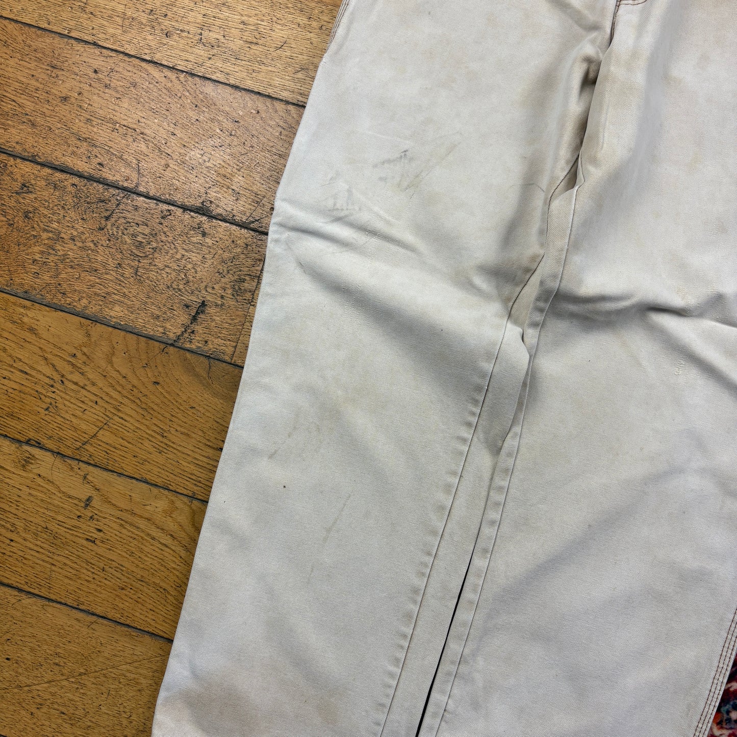 Vintage Dickies Cream Brown Workwear Carpenter Baggy Trousers - 33