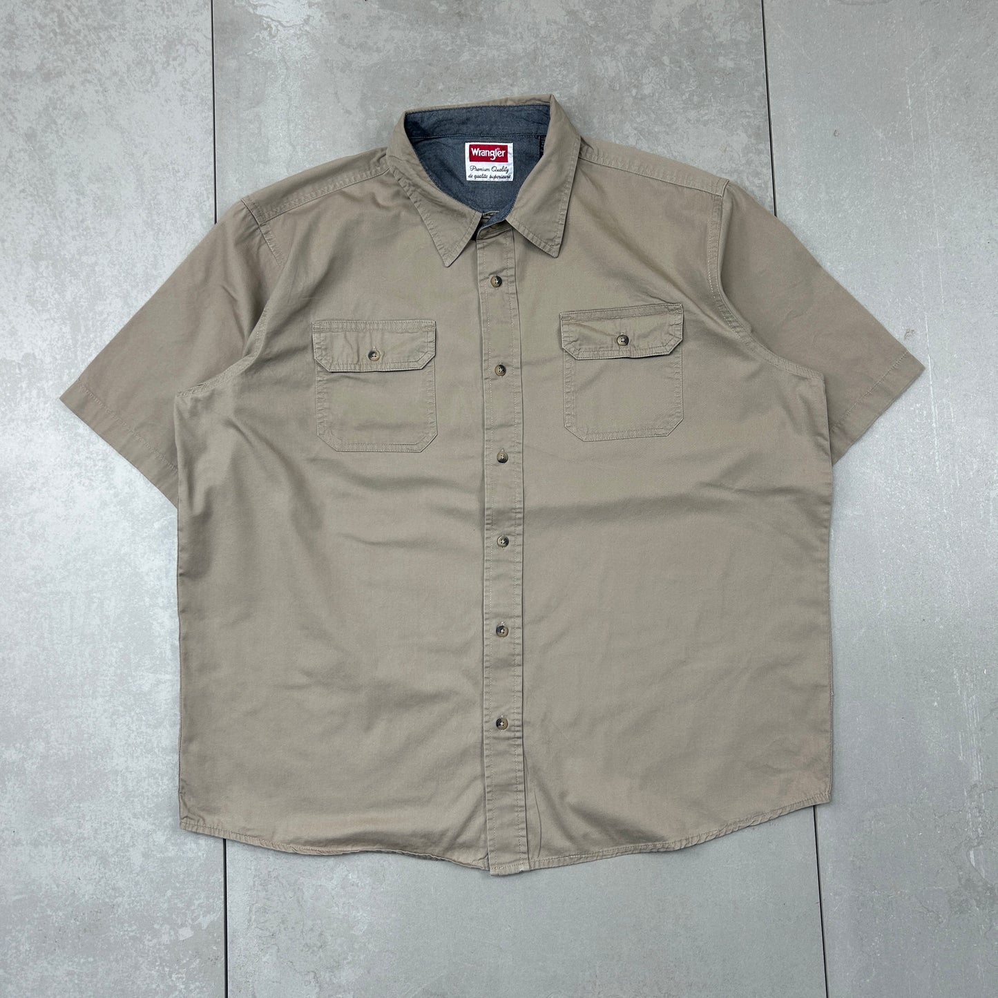 Vintage Wrangler Brown Short Sleeve Workwear Shirt - XL