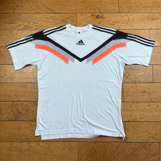 Vintage 90s Adidas White Graphic T-Shirt - XL