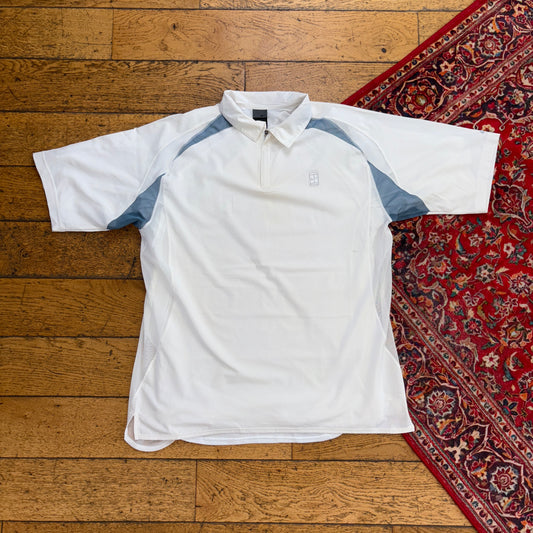 Vintage Y2K Nike Court White Double Layer Polo Shirt - M