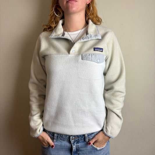 Vintage Patagonia Cream White Synchilla Fleece Sweatshirt - S