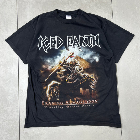 Vintage Iced Earth Framing Armageddon Black Graphic T-Shirt - M