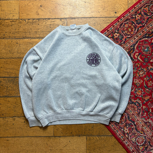 Vintage 90s Grey Graphic Boxy Sweatshirt - XL