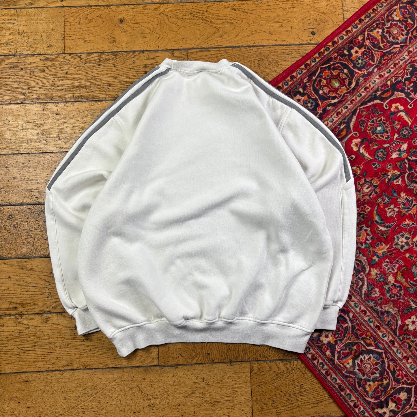 Vintage 90s Adidas White Embroidered Sweatshirt - XL