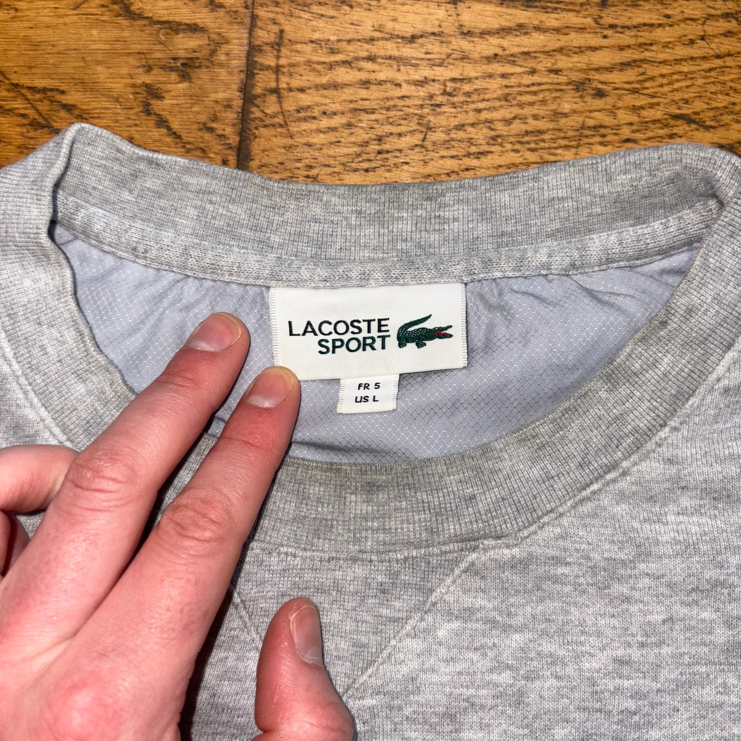 Vintage Lacoste Grey Boxy Embroidered Sweatshirt - L