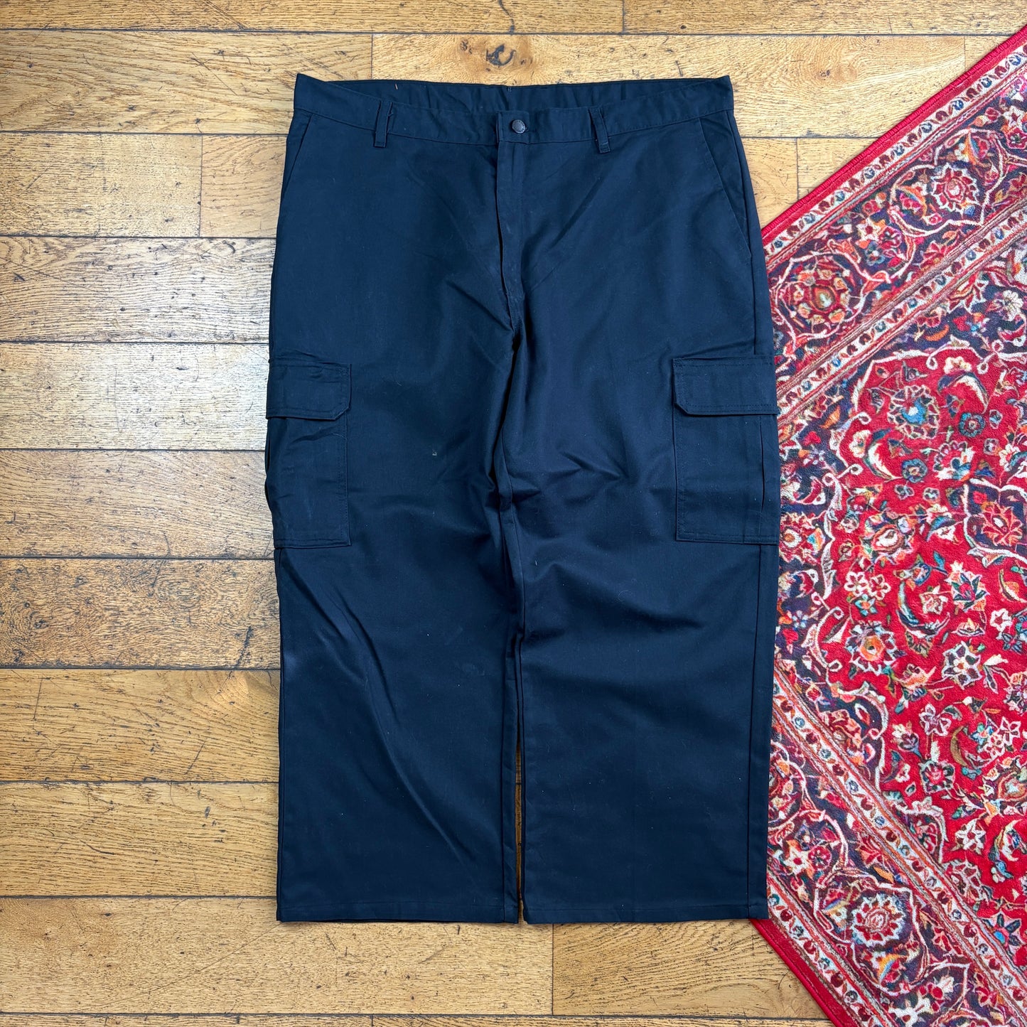 Vintage Dickies 874 Skate Black Cargo Baggy Chino Trousers - 40