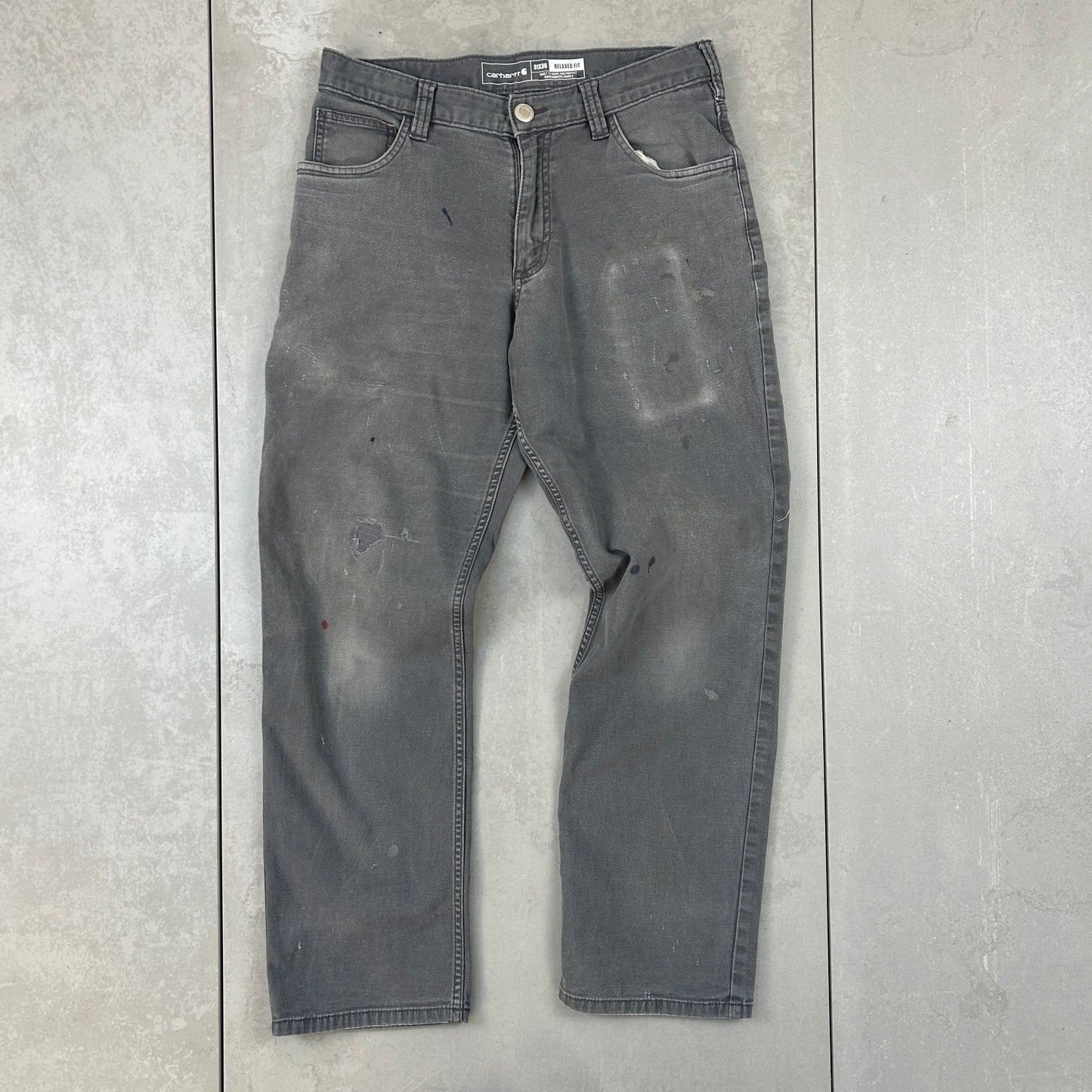 Vintage Carhartt Grey Workwear Carpenter Straight Trousers - 31