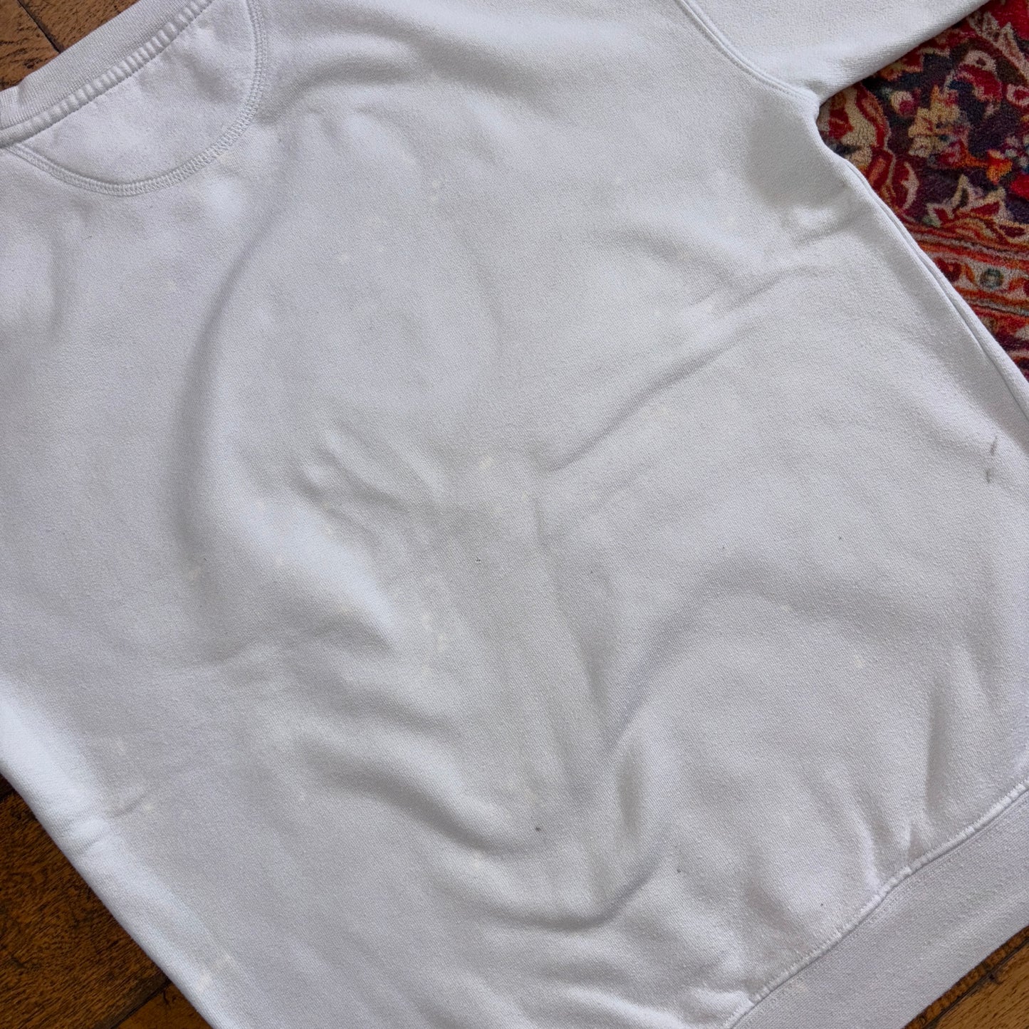Vintage Russell Athletic White Embroidered Sweatshirt - S