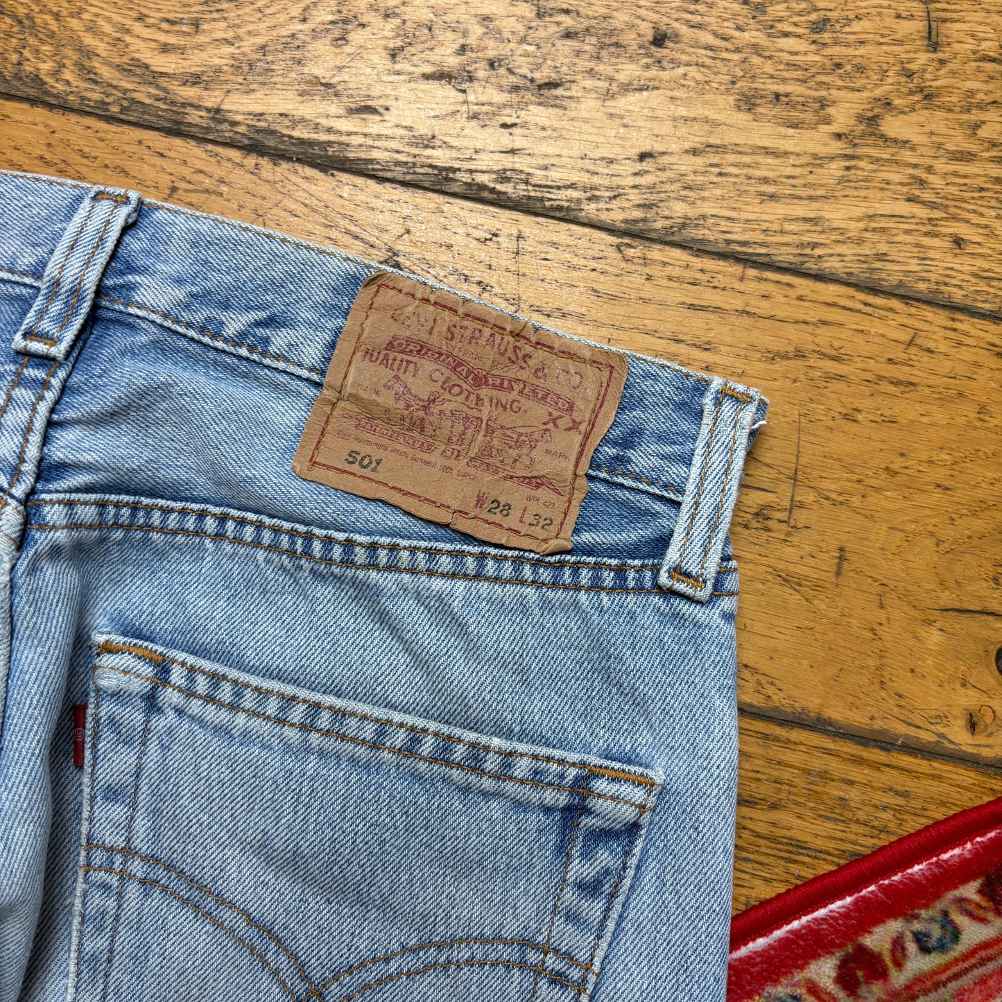 Vintage Levis 501 Straight Blue Denim Jeans - 28R