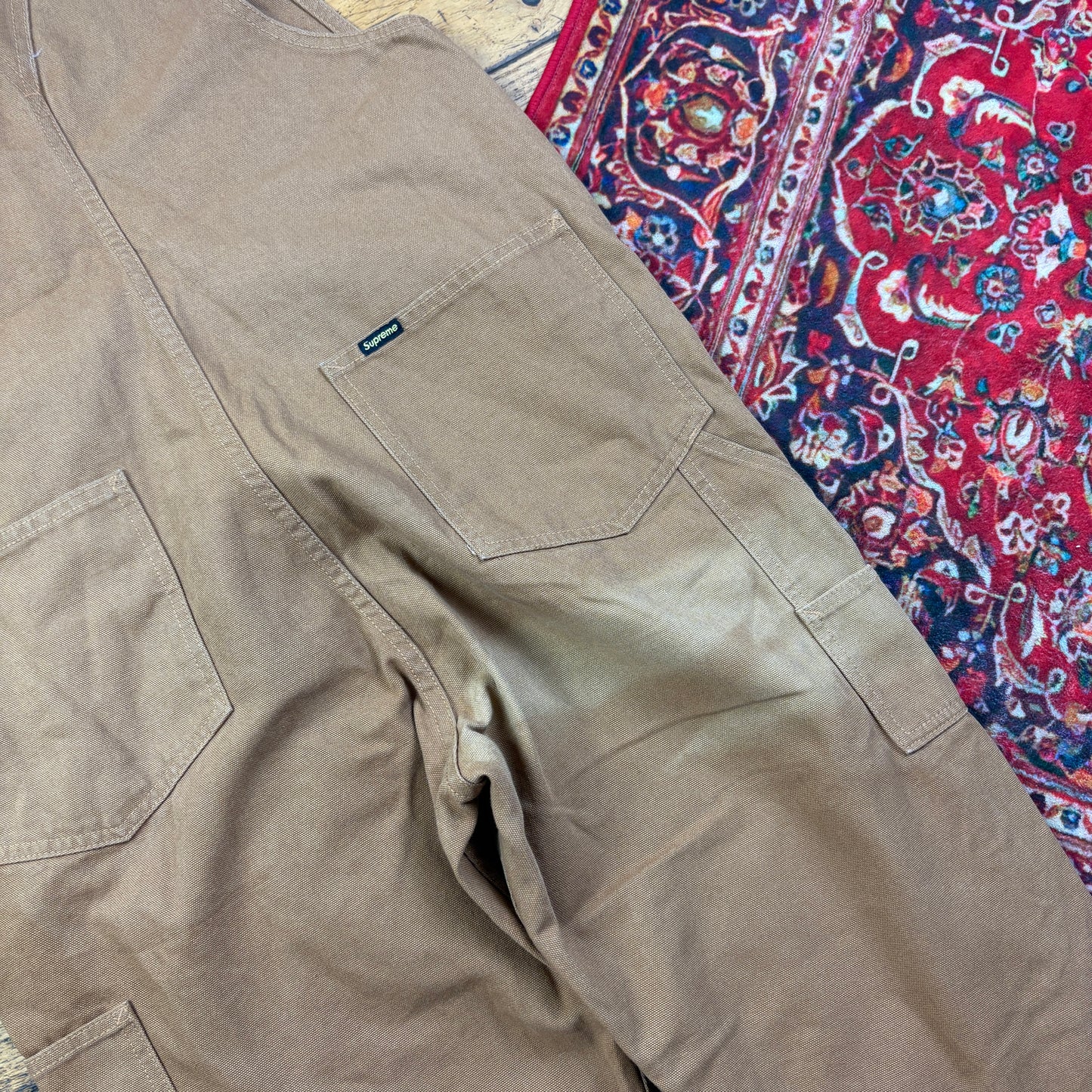Supreme Brown Double Knee Workwear Dungarees - M