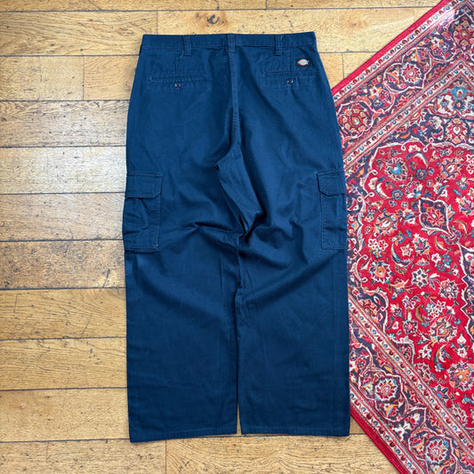 Vintage Dickies 874 Navy Baggy Skate Chino Cargo Trousers - 36