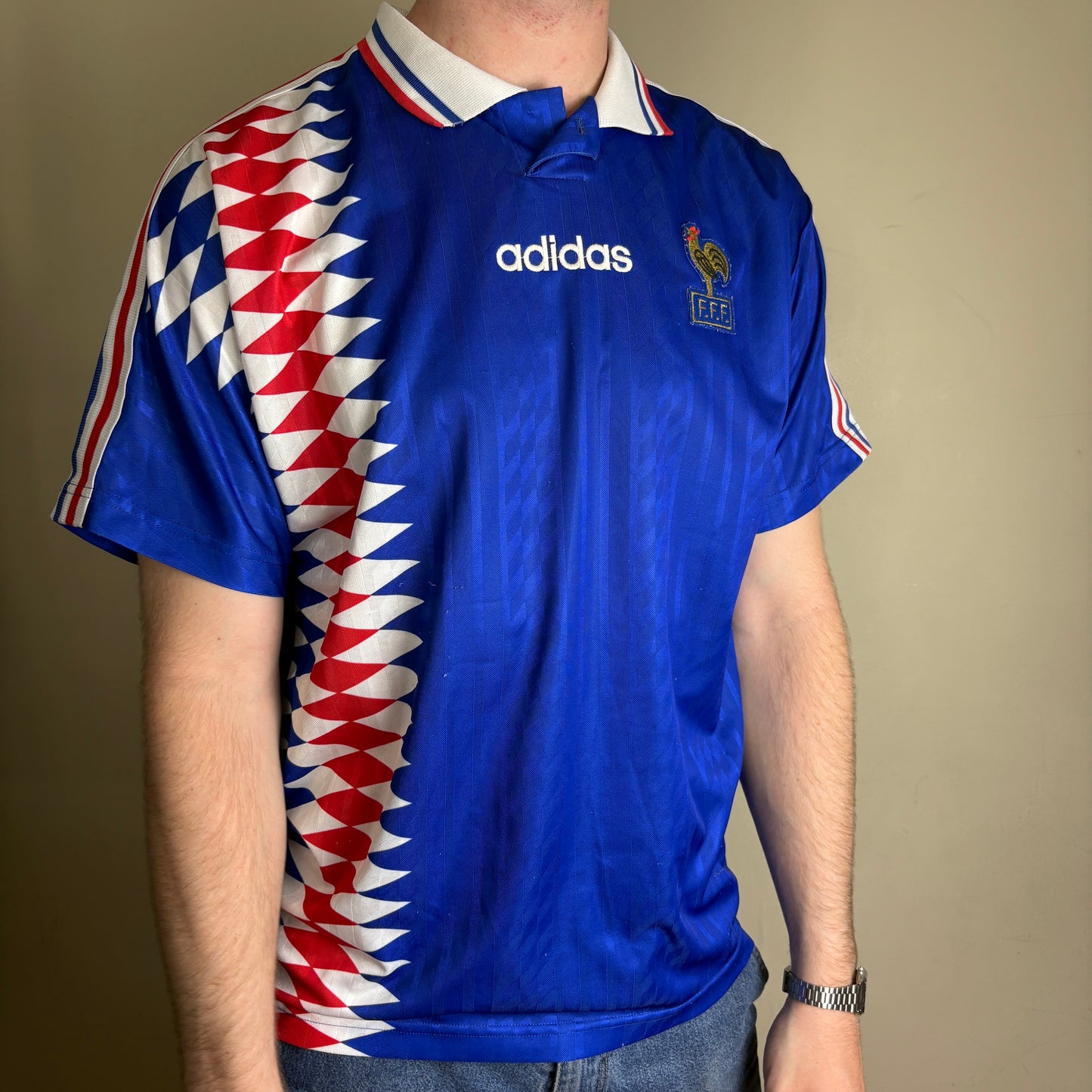 Vintage France Adidas 1994/95 Blue World Cup Football Shirt - M