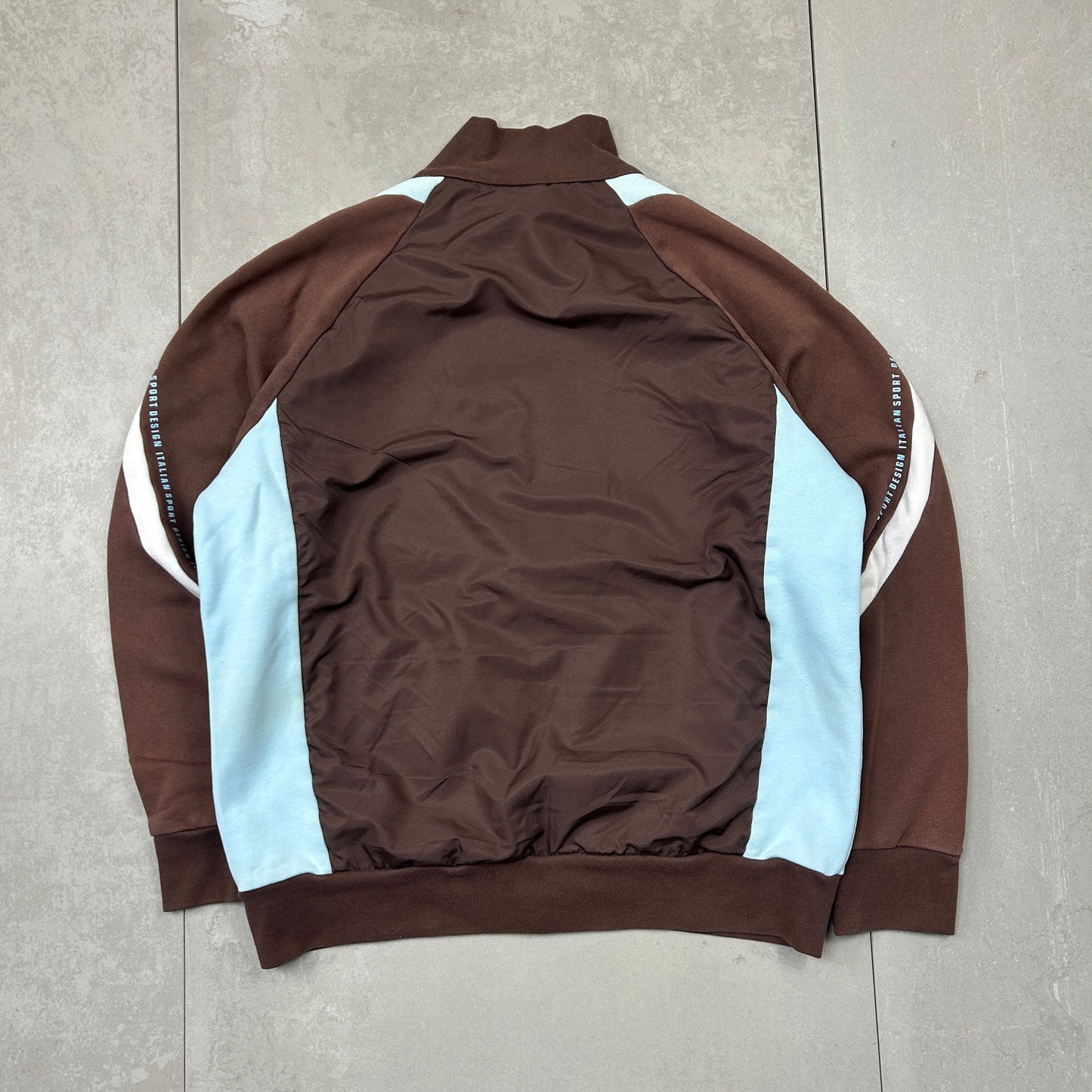 Vintage Lotto Brown Zip Embroidered Sweatshirt - L