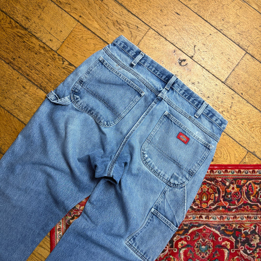Vintage Dickies Workwear Carpenter Baggy Blue Jeans - 36L