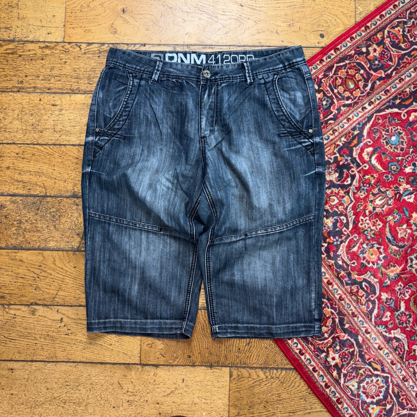 Vintage Grey Denim Shorts - 36