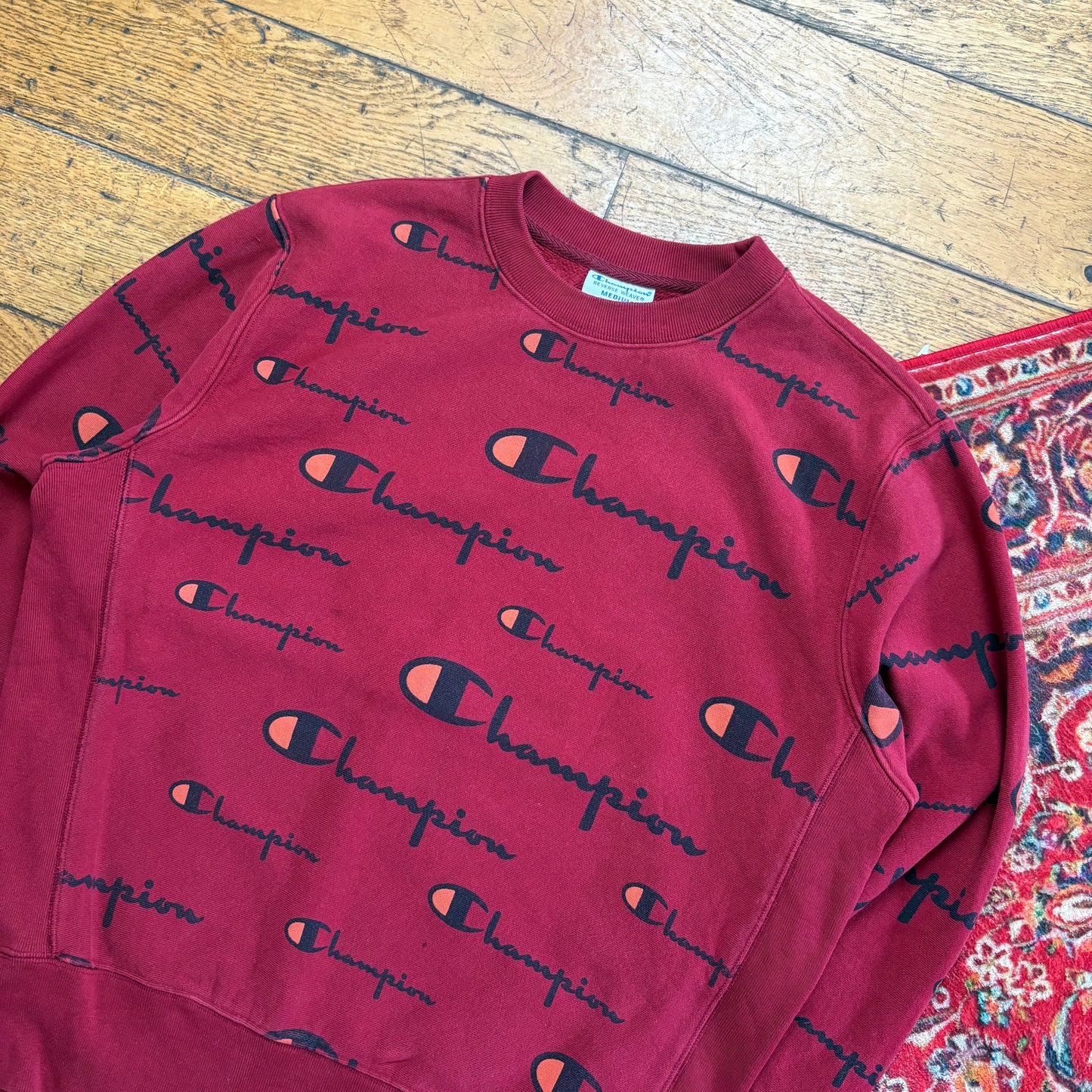 Vintage Champion Burgundy Red Sweatshirt - M