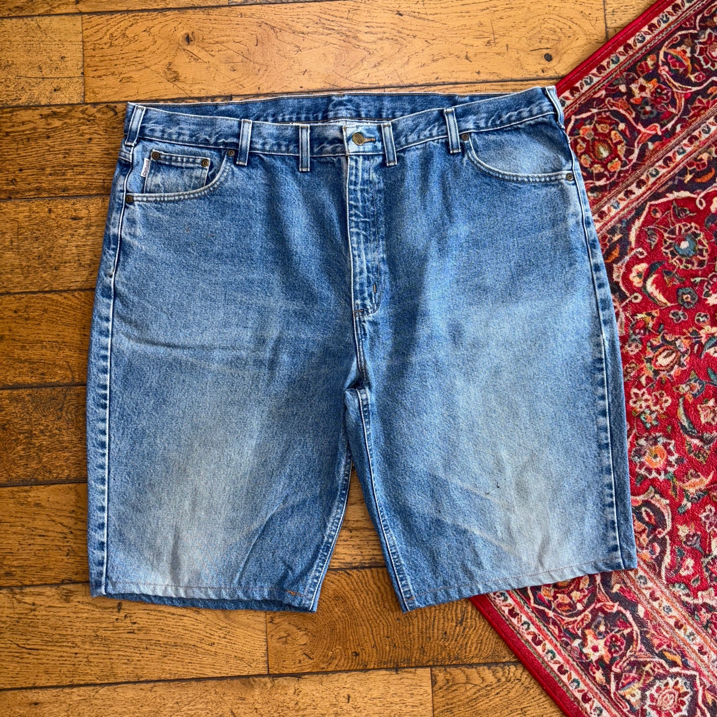 Vintage Carhartt Workwear Baggy Blue Carpenter Shorts - 44