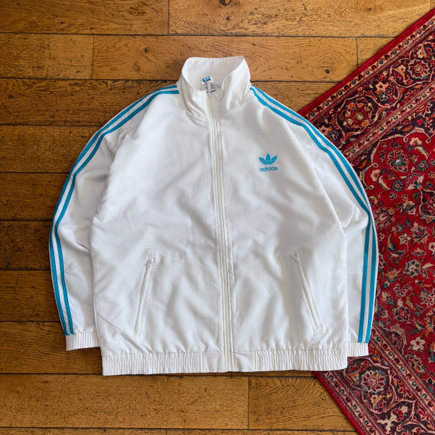 Vintage Adidas White Tracksuit Track Shell Windbreaker Jacket - 2XL