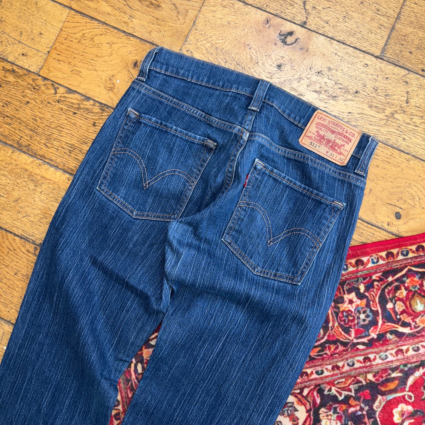 Vintage Levis 511 Skinny Slim Blue Denim Jeans - 31S