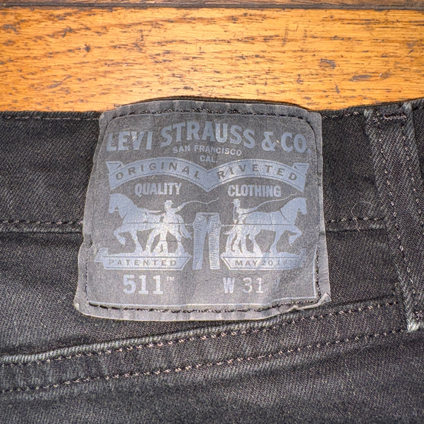 Vintage Levis 511 Slim Black Denim Shorts - 31