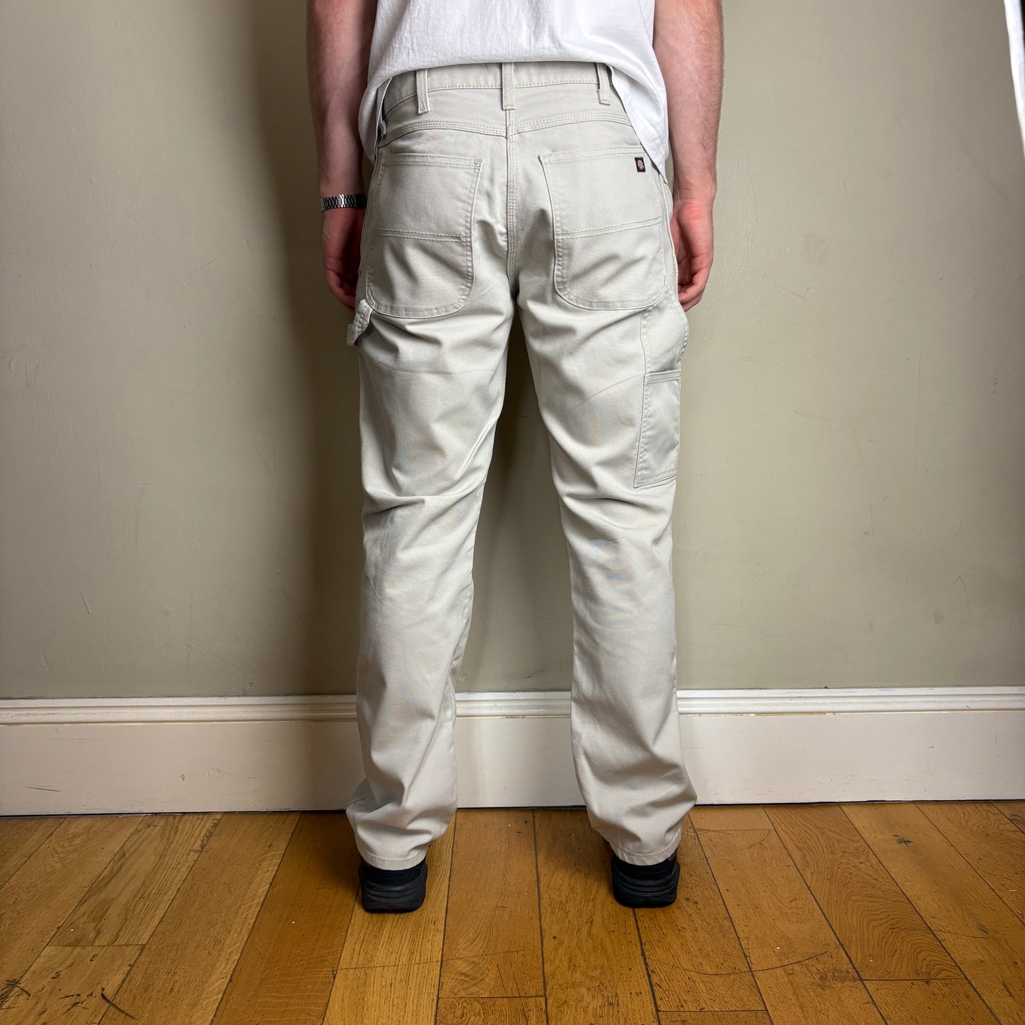 Vintage Dickies White Cream Workwear Carpenter Baggy Trousers - 34R