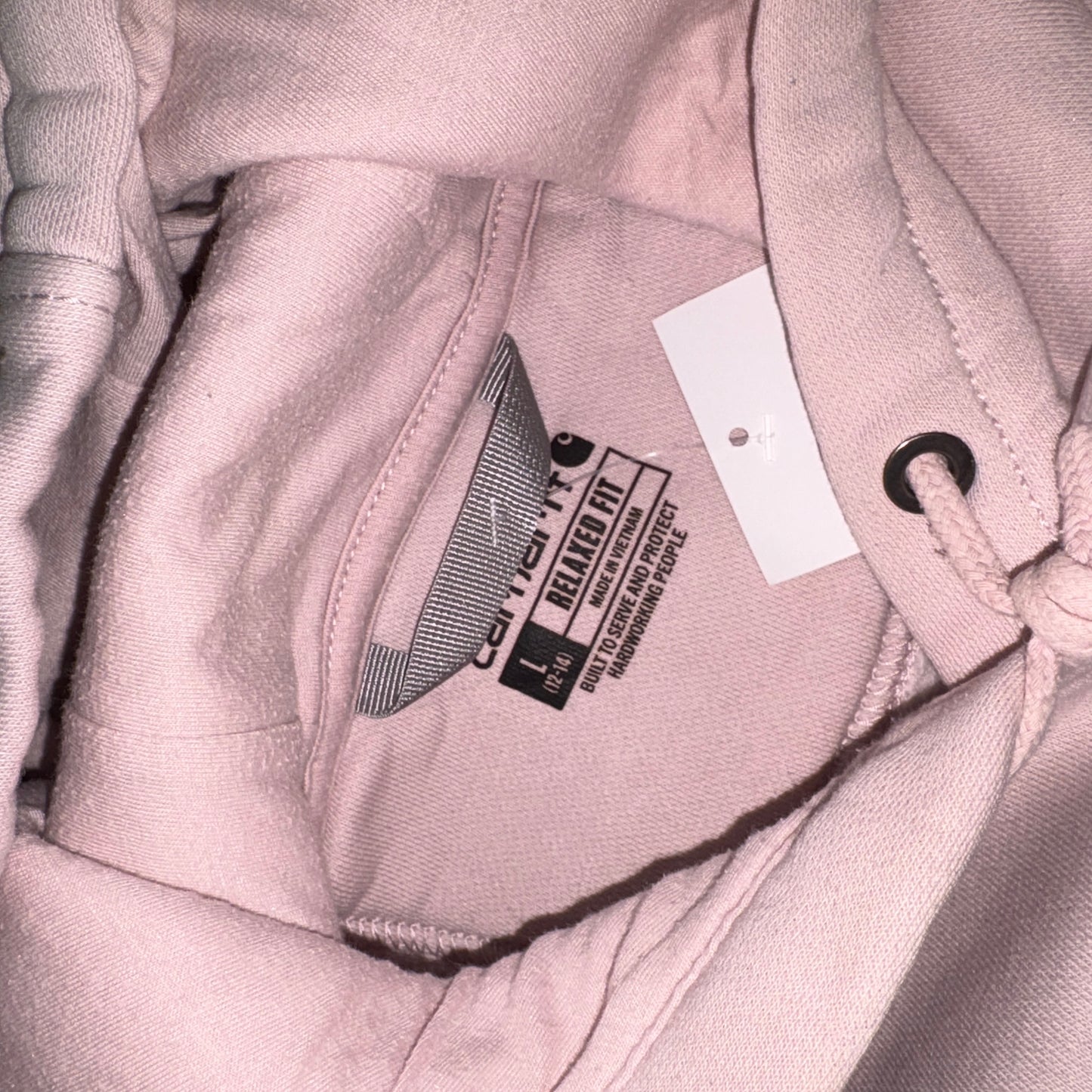 Vintage Carhartt Pink Womens Hoodie Sweatshirt - L
