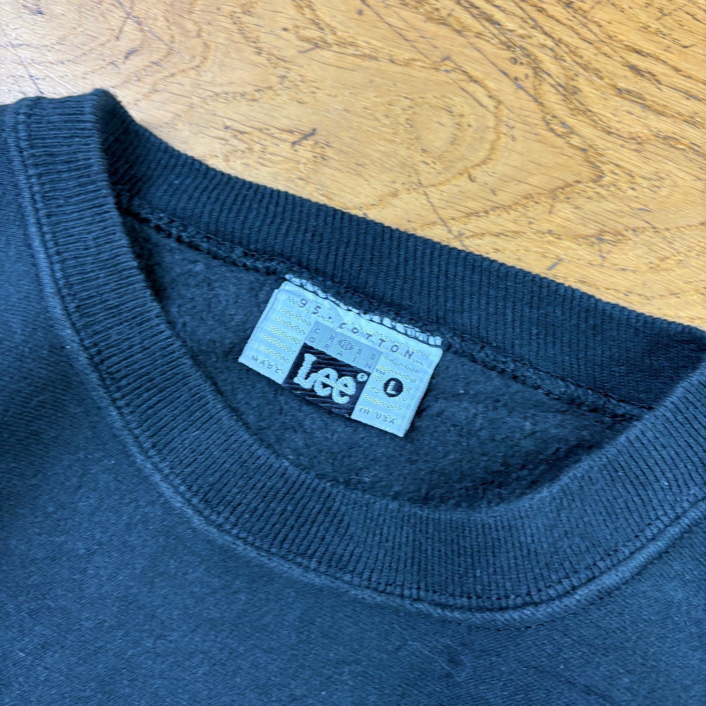 Vintage 90s Lee Black Embroidered Sweatshirt - L