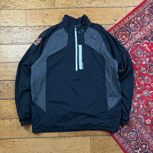 Vintage Oakley Black GorpcoreTracksuit Track Shell Windbreaker Jacket - L