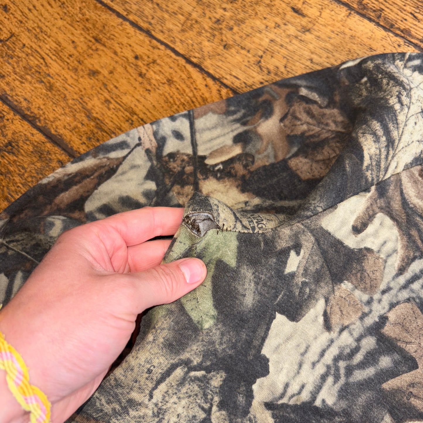 Vintage Realtree Camo Green Zip Hoodie Sweatshirt - L