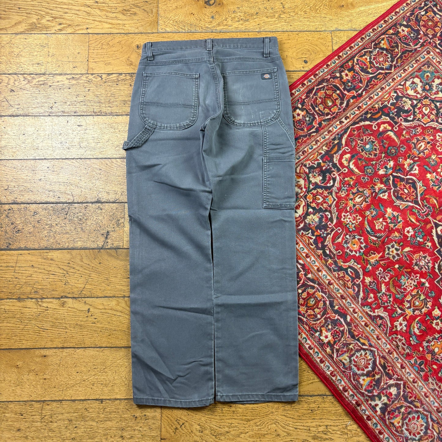 Vintage Dickies Workwear Carpenter Baggy Grey Trousers - 30