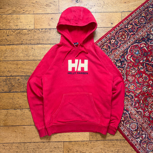 Vintage Helly Hansen Red Embroidered Hoodie Sweatshirt - M