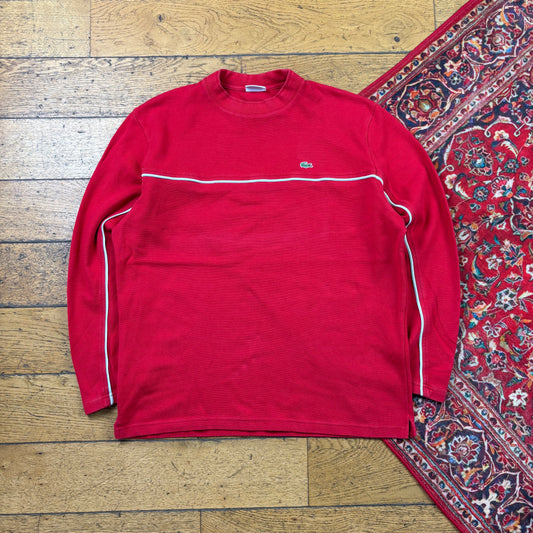 Vintage Lacoste Red Embroidered Sweatshirt - M