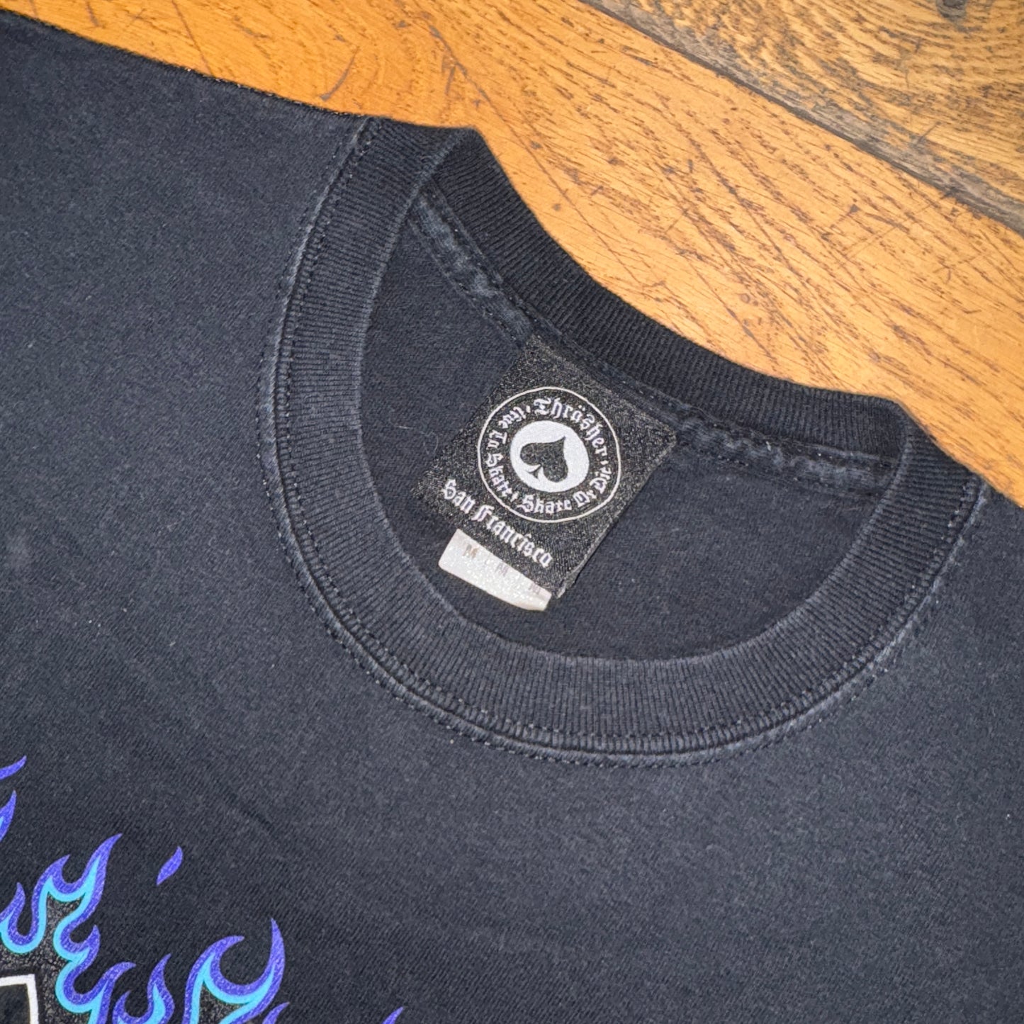 Vintage Thrasher Black Skate Graphic T-Shirt - S